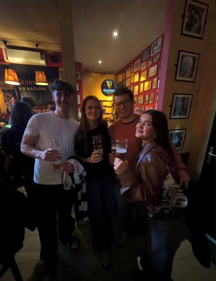 Friends out for drinks at a pub